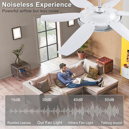 52'' Chandelier Ceiling Fan - Modern Black Fandelier Ceiling Fan with Bright Lights, Remote Controlled, Silent Fandaliers Fan for Bedroom Kitchen