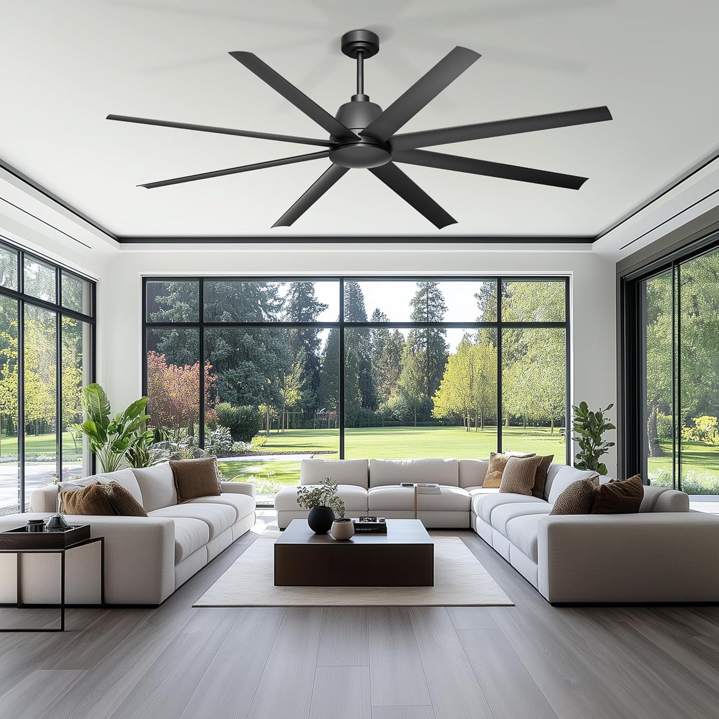 65 Inch Ceiling Fan with Lights - Black Ceiling Fan with Remote & APP Control, 3CCT, Dimmable, Quiet Reversible DC Motor, Indoor Outdoor Ceiling Fans for Patio Living Room Garage Shop